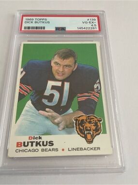1969 Topps #139 Dick Butkus PSA 4.5 VG-EX+ Bears HOF